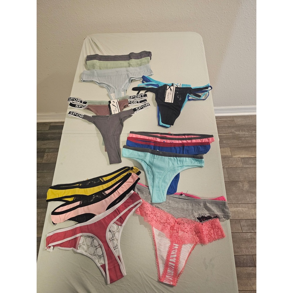 Yun Meng Ni Intimates Womens Underwear Lot 18pc M Thongs Lace Ribbed NWT - Picture 1 of 7